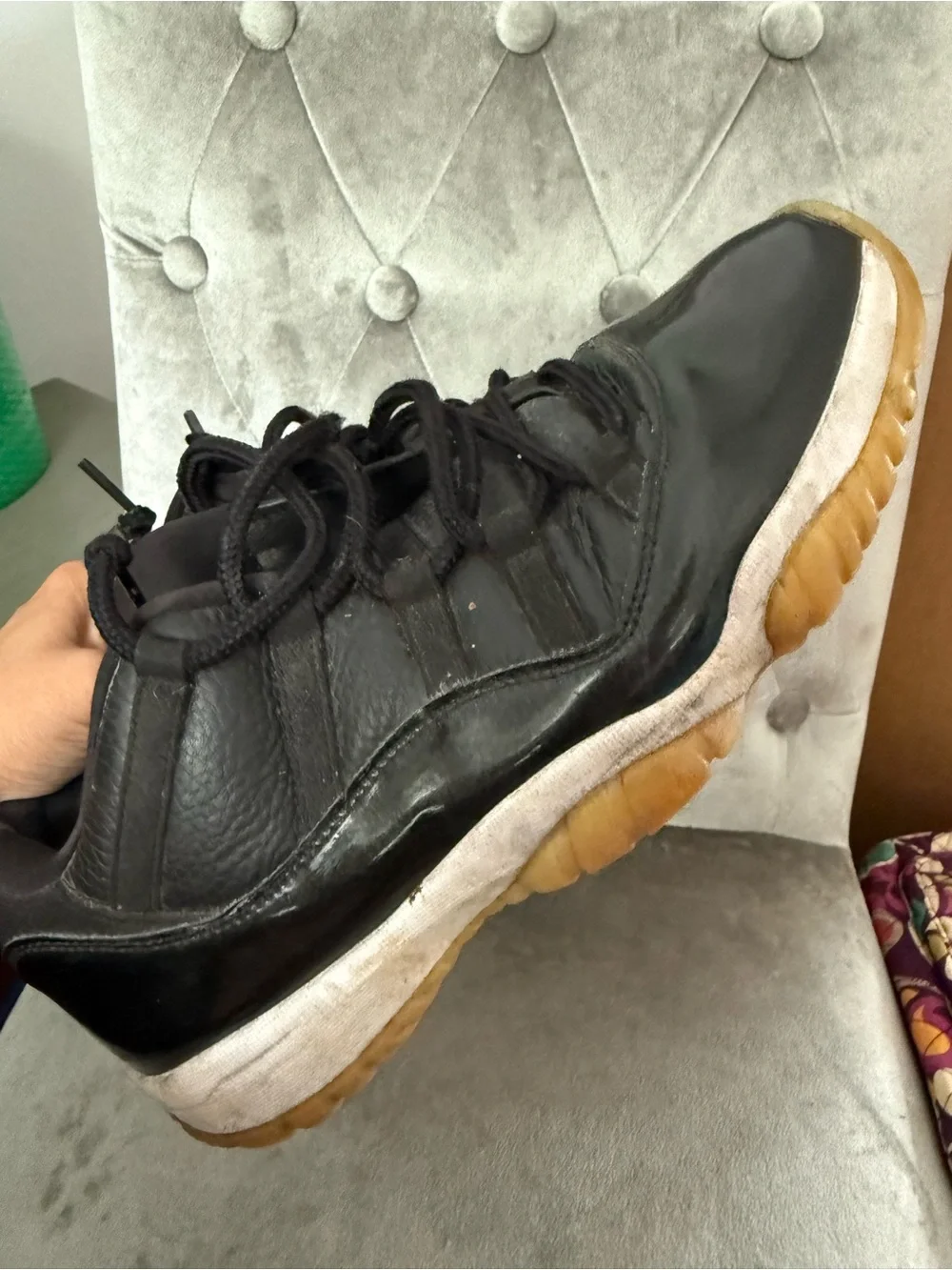 Jordan Men's Black and Gum Low-Top Sneakers